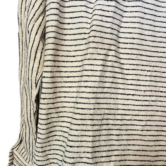 Madewell Flannel Oversized Ex Boyfriend Button Down Shirt Mick Stripe Ivory sz M - Picture 12 of 16
